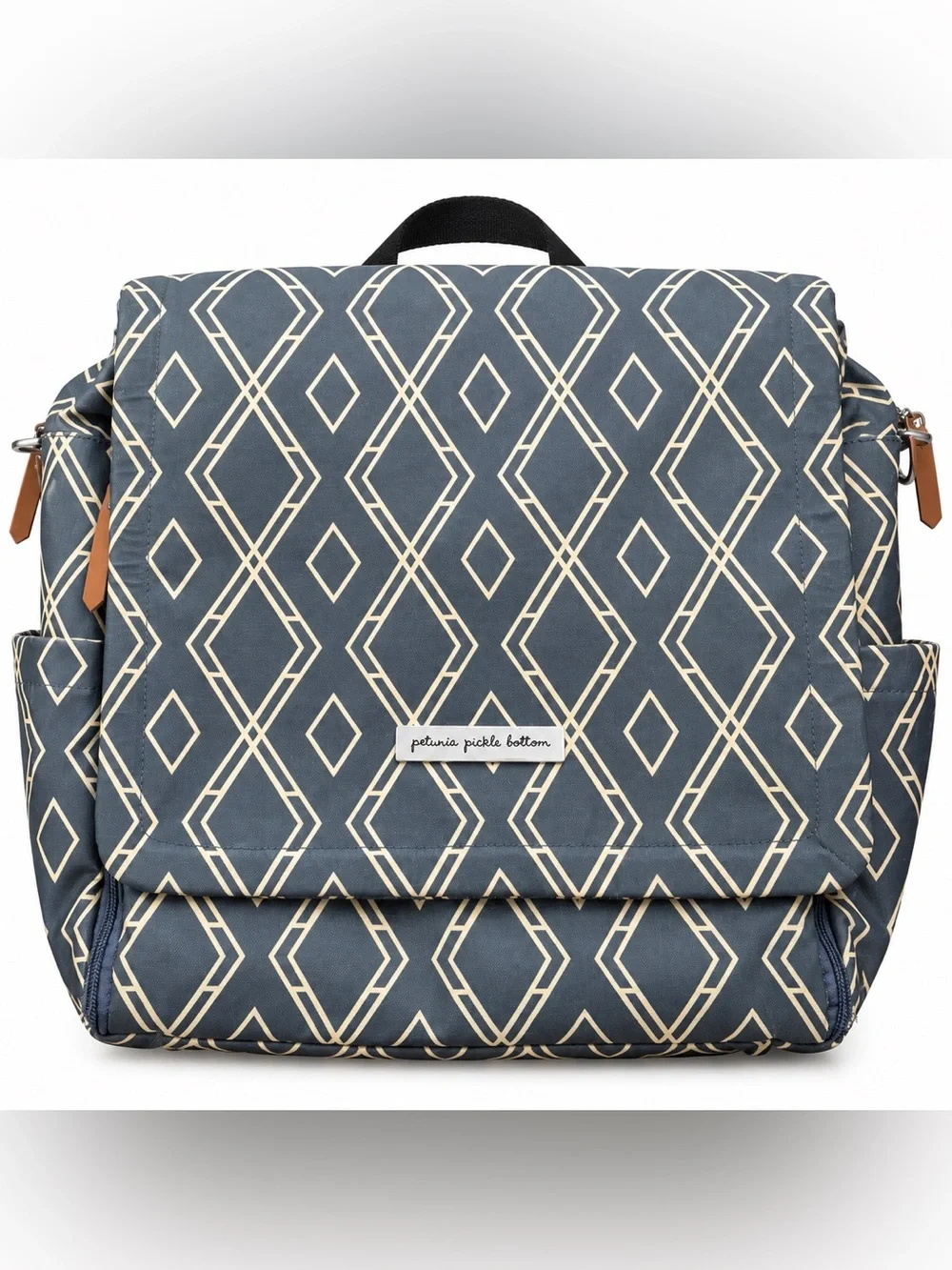 Petunia Pickle Bottom Navy and Cream Geometric Kids Backpack